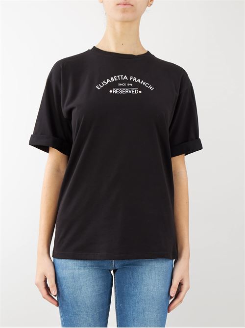 Jersey T-shirt with logo print Elisabetta Franchi ELISABETTA FRANCHI | T-shirt | MA02341E2110